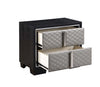 ACME Nicola Silver Synthetic Leather & Black Nightstand Model BD01428