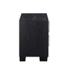 ACME Nicola Silver Synthetic Leather & Black Nightstand Model BD01428