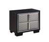 ACME Nicola Silver Synthetic Leather & Black Nightstand Model BD01428