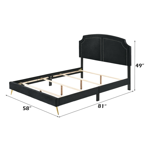 ACME Zeena Black Velvet Full Bed Model BD01461F