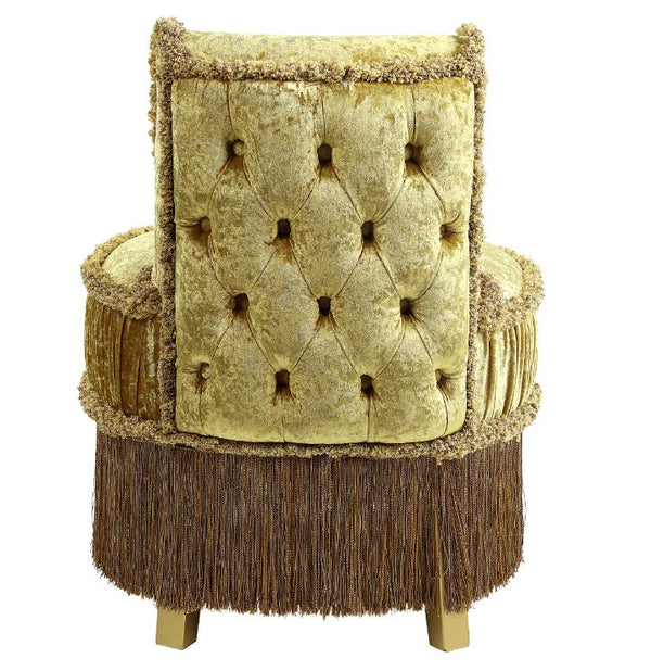 ACME Bernadette Gold Velvet Vanity Stool Model BD01478