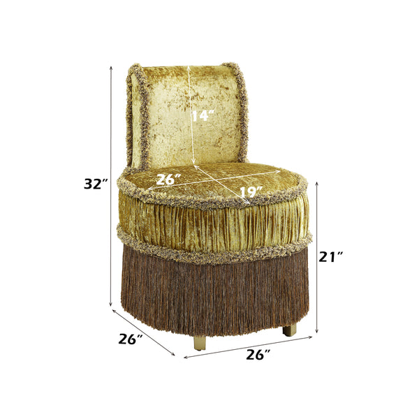 ACME Bernadette Gold Velvet Vanity Stool Model BD01478