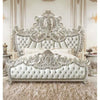 ACME Sandoval Beige Synthetic Leather & Champagne Eastern King Bed Model BD01487EK