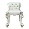 ACME Vendome Beige Synthetic Leather & Antique Pearl Vanity Stool Model BD01508