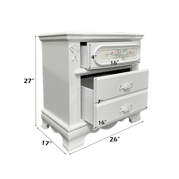 ACME Flora White Nightstand Model BD01639