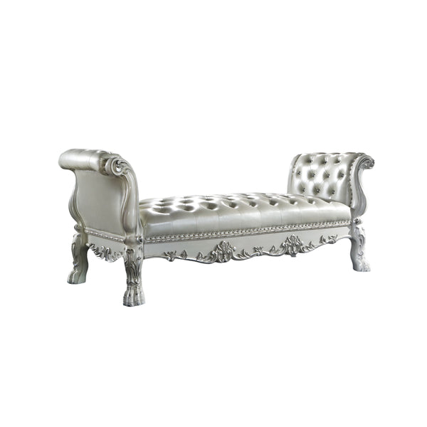 ACME Dresden Synthetic Leather & Bone White Bench Model BD01687