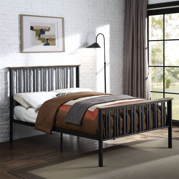 ACME Zudora Antique Oak & Black Full Bed Model BD01748F