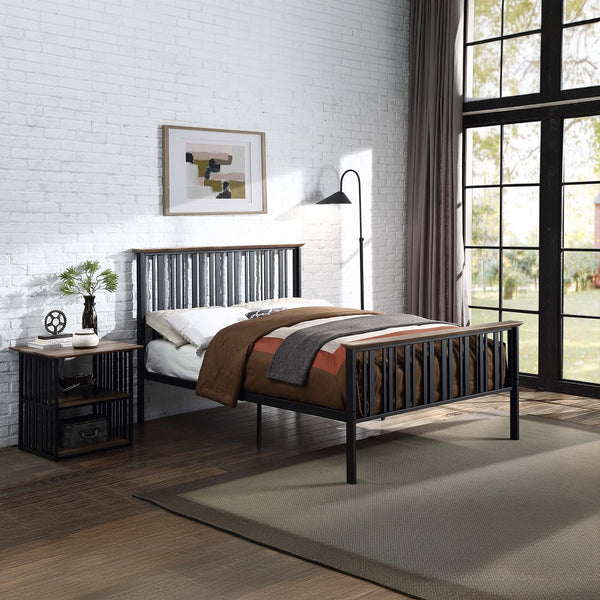 ACME Zudora Antique Oak & Black Full Bed Model BD01748F