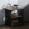 ACME Zudora Antique Oak & Black Nightstand Model BD01749