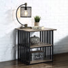 ACME Zudora Antique Oak & Black Nightstand Model BD01749