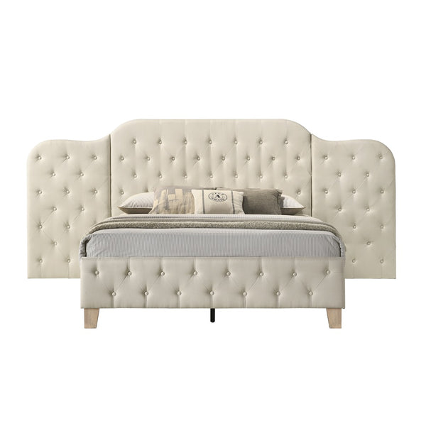 ACME Ranallo Beige Linen Queen Bed Model BD01778Q