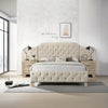 ACME Ranallo Beige Linen Queen Bed Model BD01778Q