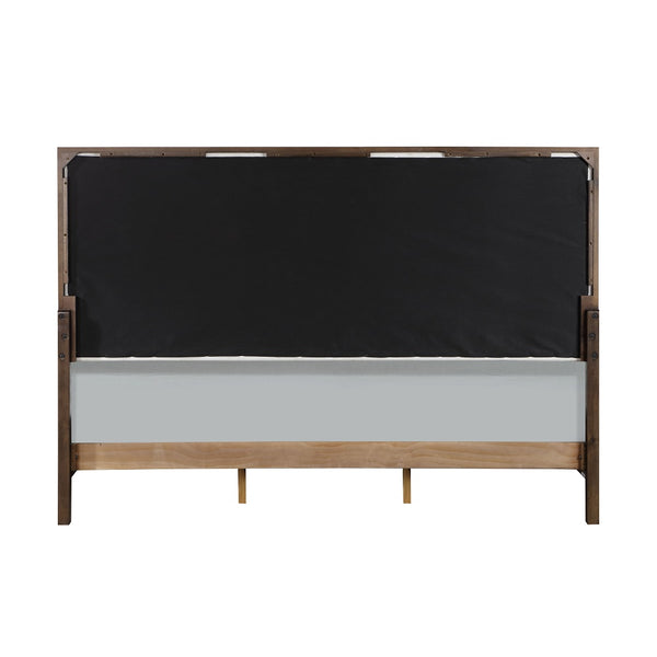 ACME Carena Light Gray Fabric White & Walnut Queen Bed Model BD02027Q