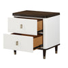 ACME Carena White & Walnut Nightstand with USB Port Model BD02028