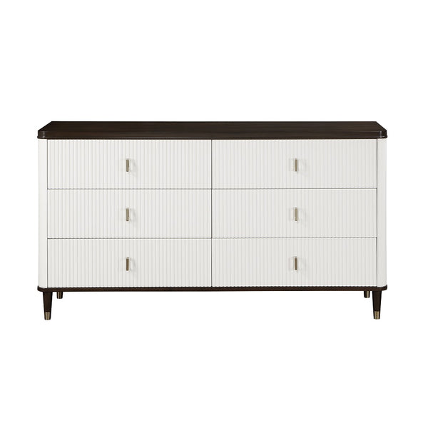 ACME Carena White & Walnut Dresser with Jewelry Tray Model BD02030