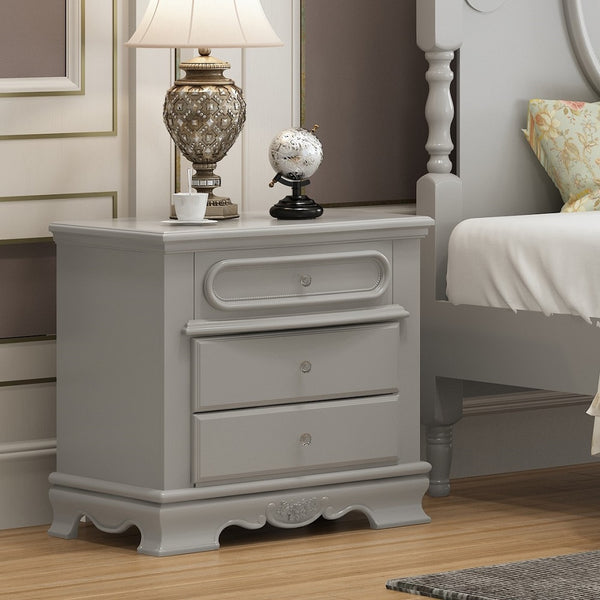 ACME Flora Gray Nightstand Model BD02205