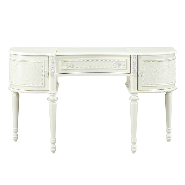 ACME Dorothy Ivory Vanity Desk with Mirror Model BD02271
