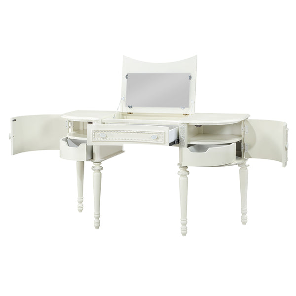 ACME Dorothy Ivory Vanity Desk with Mirror Model BD02271