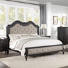 ACME Chelmsford Beige Fabric & Antique Black Eastern King Bed Model BD02295EK