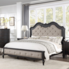 ACME Chelmsford Beige Fabric & Antique Black Queen Bed Model BD02296Q