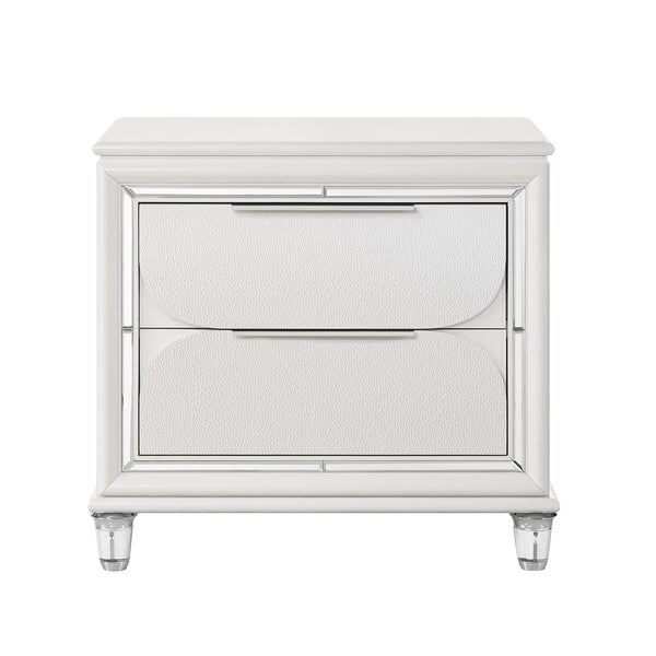 ACME Tarian Pearl White Nightstand Model BD02318
