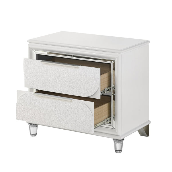 ACME Tarian Pearl White Nightstand Model BD02318