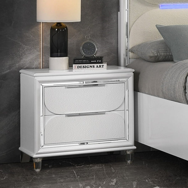 ACME Tarian Pearl White Nightstand Model BD02318