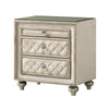ACME Lucienne Beige Velvet Nightstand Model BD02336