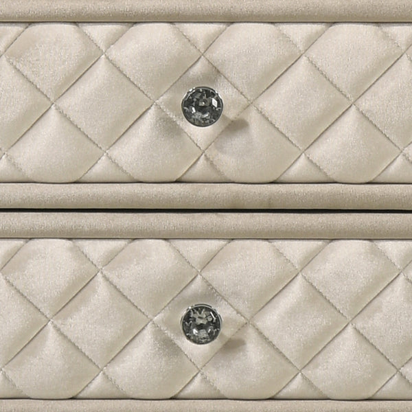 ACME Lucienne Beige Velvet Nightstand Model BD02336