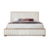 ACME Kaleea Beige Chenille & Walnut Eastern King Bed Model BD02467EK