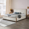 ACME Kaleea Beige Chenille & Walnut Eastern King Bed Model BD02467EK