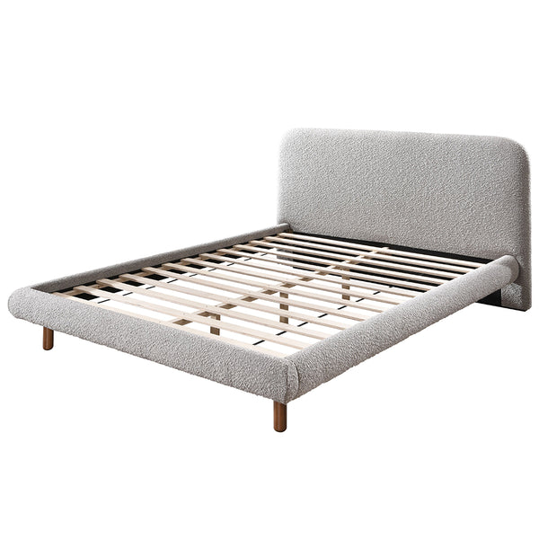 ACME Cleo Gray Boucle Eastern King Bed Model BD02471EK