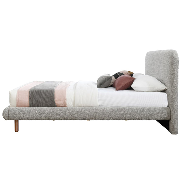 ACME Cleo Gray Boucle Eastern King Bed Model BD02471EK