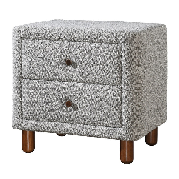 ACME Cleo Gray Boucle Nightstand Model BD02473