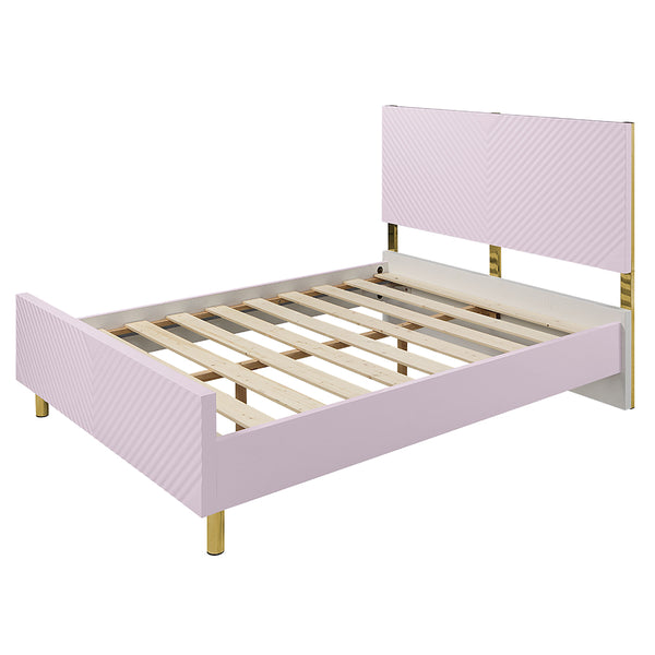 ACME Gaines Pink High Gloss Full Bed Model BD02660F