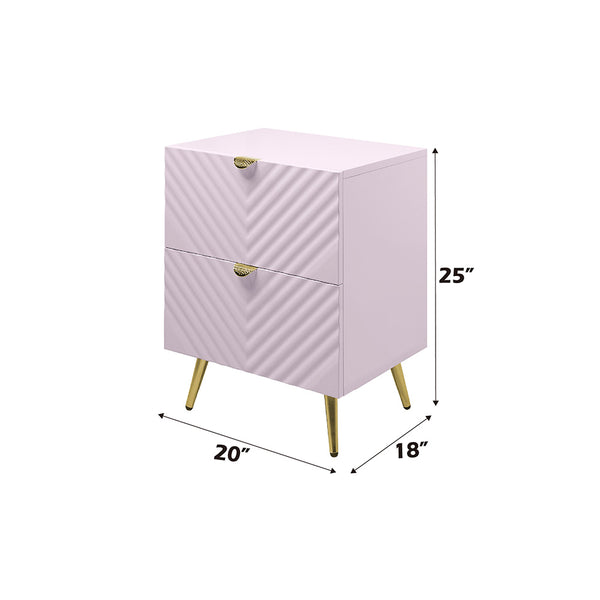 ACME Gaines Pink High Gloss Nightstand Model BD02663