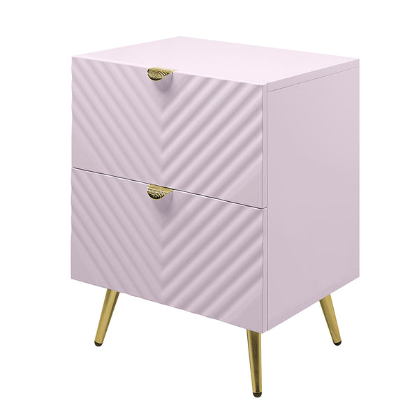ACME Gaines Pink High Gloss Nightstand Model BD02663