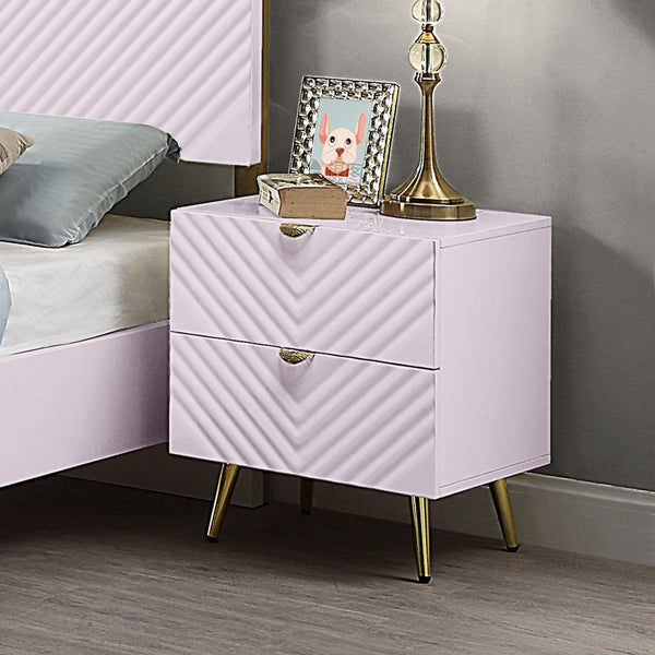 ACME Gaines Pink High Gloss Nightstand Model BD02663