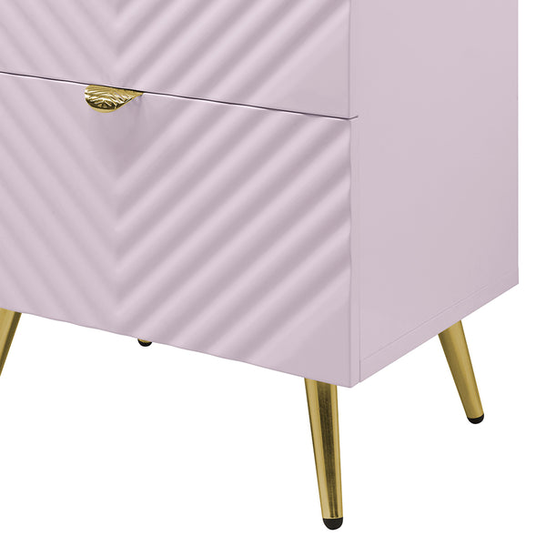 ACME Gaines Pink High Gloss Nightstand Model BD02663