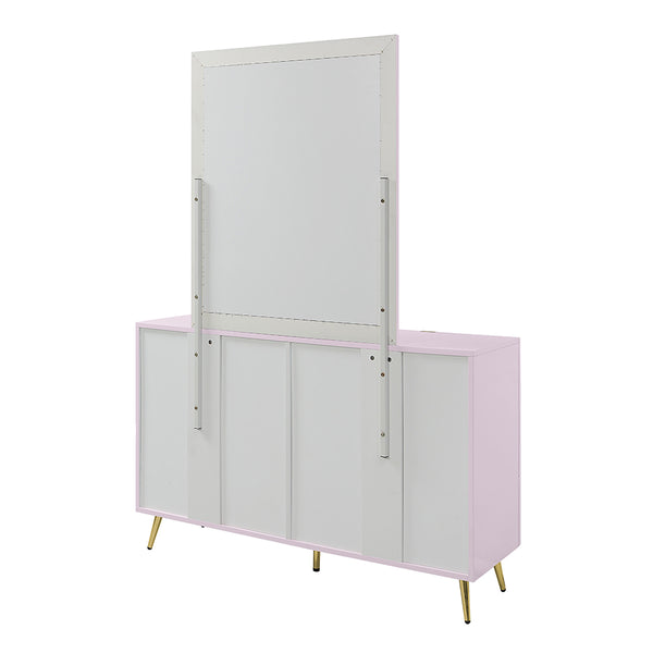 ACME Gaines Pink High Gloss Mirror Model BD02664
