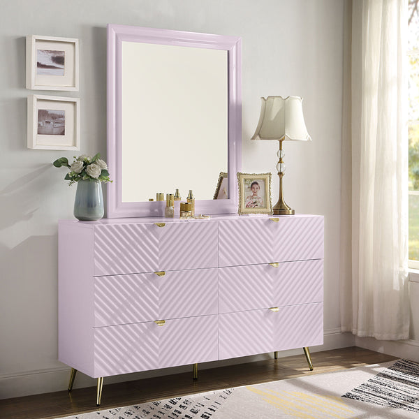 ACME Gaines Pink High Gloss Dresser Model BD02665