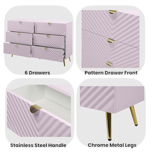 ACME Gaines Pink High Gloss Dresser Model BD02665