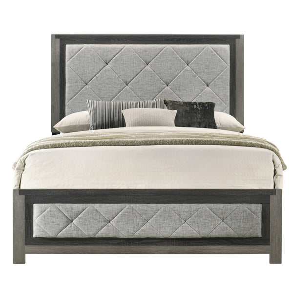 ACME Jehoram Gray Linen & Gray Eastern King Bed Model BD02721EK