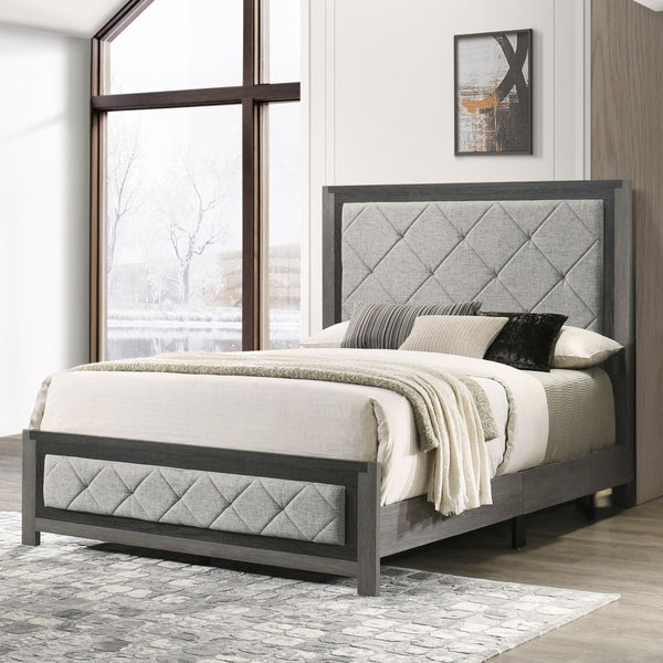 ACME Jehoram Gray Linen & Gray Queen Bed Model BD02722Q