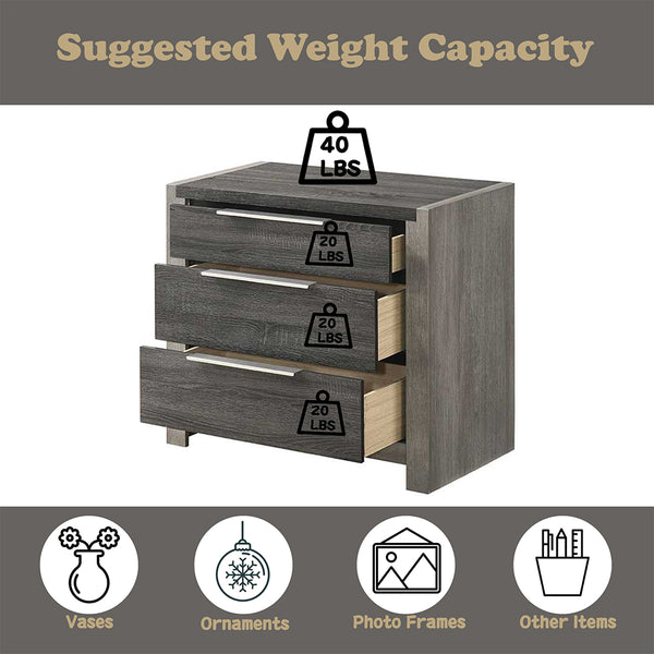 ACME Jehoram Gray Nightstand Model BD02723