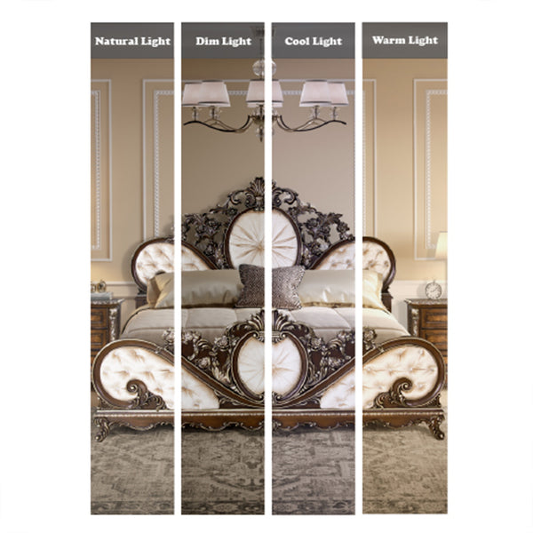 ACME Devany Cream Fabric & Cherry Queen Bed Model BD03062Q