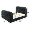 ACME Kana Black Upholstery Velvet Eastern King Bed with LED Fireplace & TV Cabinet Model BD03121EK