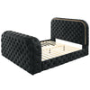 ACME Kana Black Upholstery Velvet Queen Bed with LED Fireplace & TV Cabinet Model BD03122Q