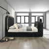 ACME Kana Black Upholstery Velvet Queen Bed with LED Fireplace & TV Cabinet Model BD03122Q