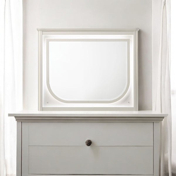 ACME Laveda Pearl White Mirror with LED Model BD03794